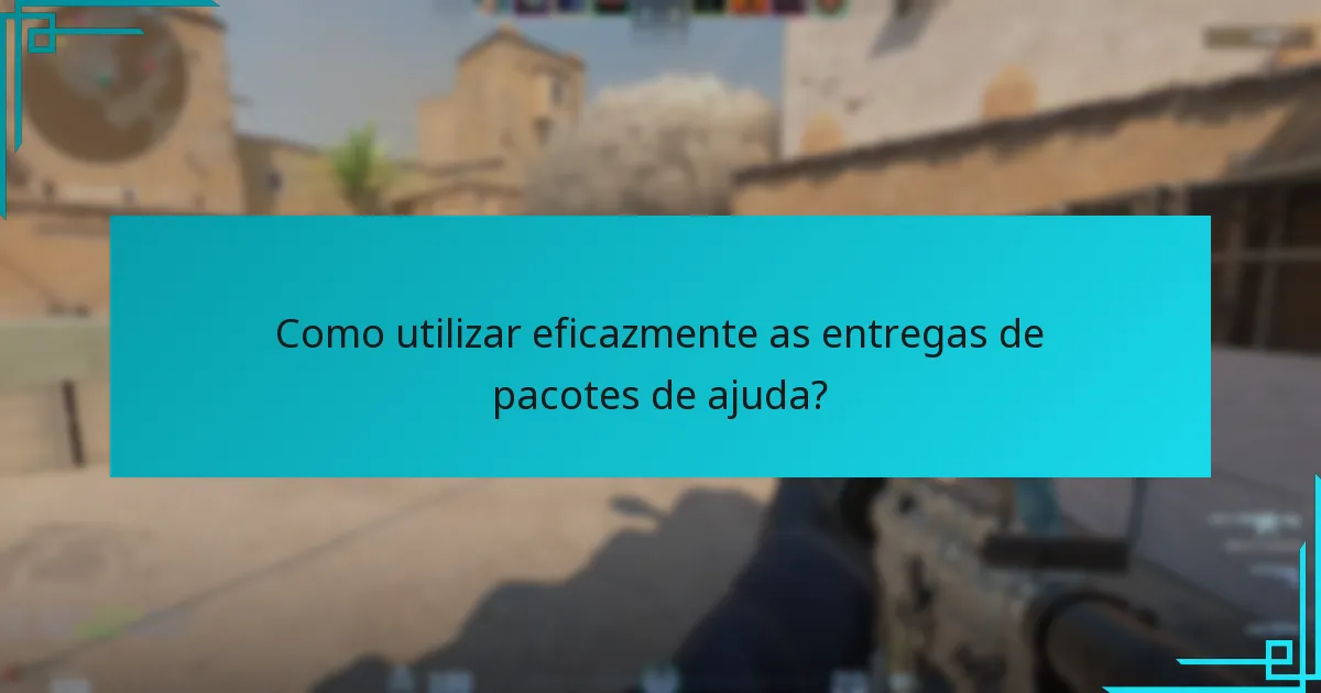 Como utilizar eficazmente as entregas de pacotes de ajuda?