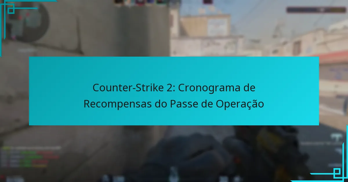 Counter-Strike 2: Cronograma de Recompensas do Passe de Operação