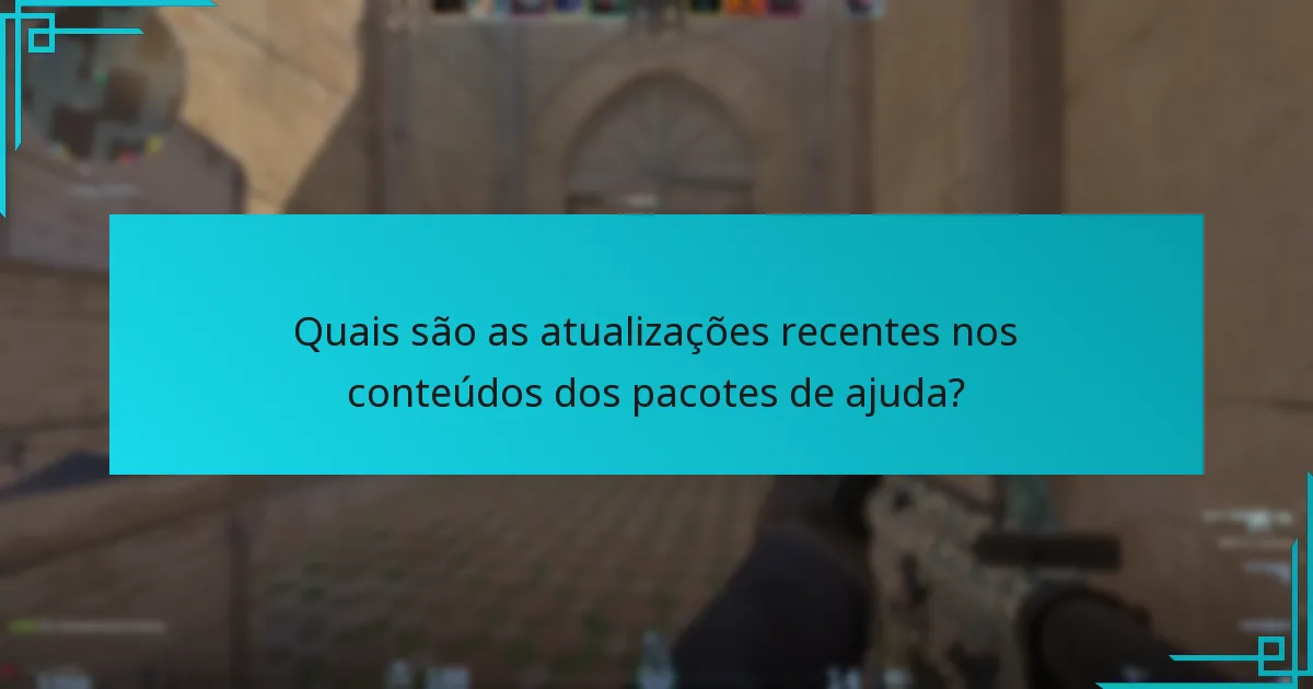 Onde posso encontrar visuais dos conteúdos dos pacotes de ajuda?