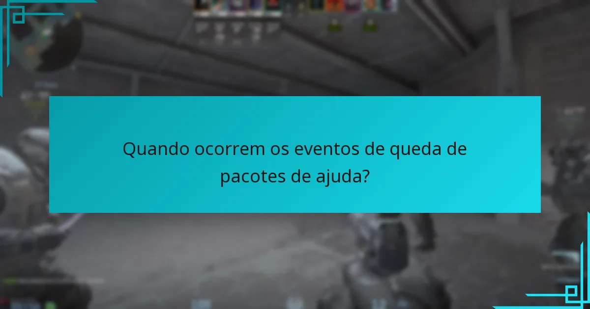 Quando ocorrem os eventos de queda de pacotes de ajuda?