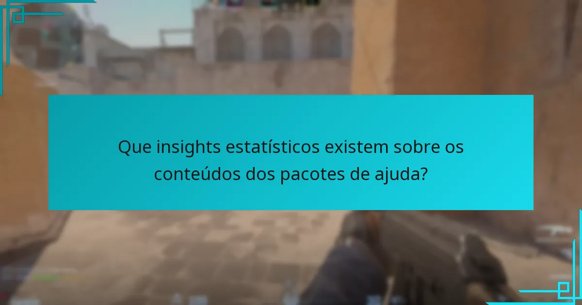Que insights estatísticos existem sobre os conteúdos dos pacotes de ajuda?